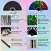EOSAU UV Glow Large Rave Fan Folding Hand Fans for