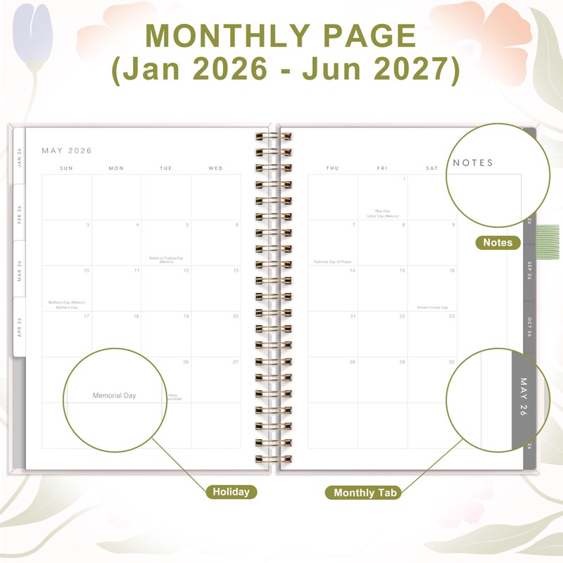 And Per Se 2026 Planner with Pattern, A4 Size-Daily, Weekly
