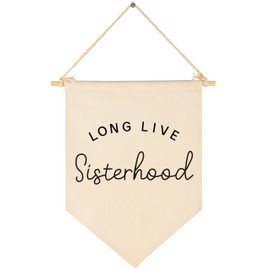 GEANHIL Long Live Sisterhood New Baby Sisterhood Banner, Beige, 15.6" H x 11" W, Perfect for Nursery, Birthday Gifts