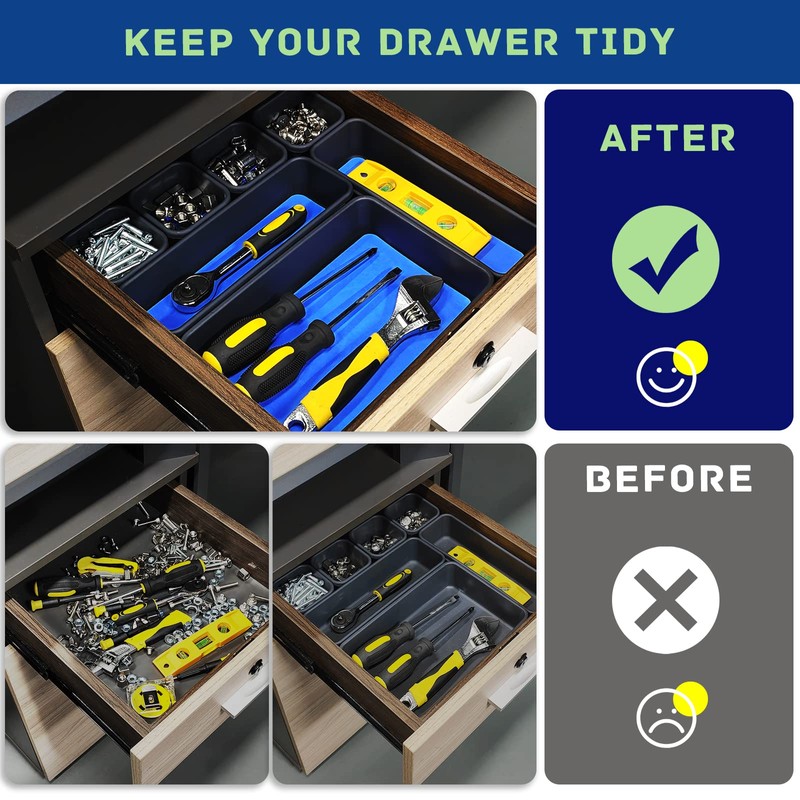 Vexercisehoop Tool Box Organizer, Tool Drawer Organizer Tray Divider, Toolbox