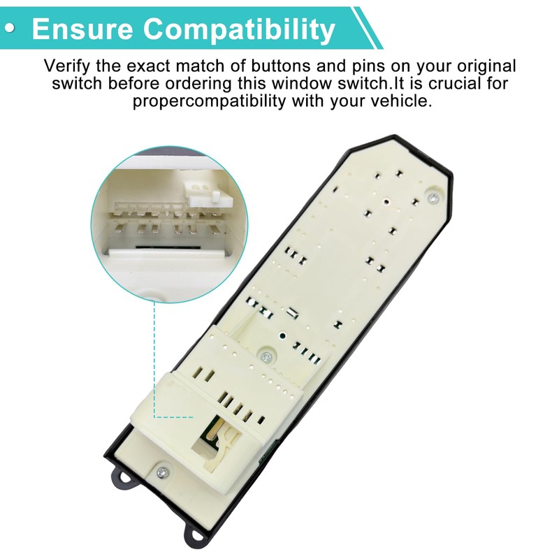 BELGEMAY 84820-0C030 White LED 4-Door Auto Power Window Switch with