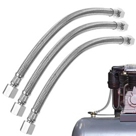 CLISPEED Air Compressor Aluminium Tube Compressor Hose Outlet Valve Air Compressor Montitor Hoses Pneumatic Connections for Air Compressors Air Compressor Parts Stainless Steel Pack of 3