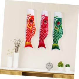 Kisangel 5pcs Japanese Carp Streamer Japanese Hanging Flag Japanese Japanese Carp Flag Decor Carp Banner Flags Fish Kite Japanese Type Fish Flag Garden Flag Wind Colorful