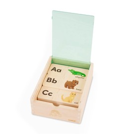 Battat Rompecabezas ABC de Madera con Caja para Guardar Piezas, Alfabetos                                                                             