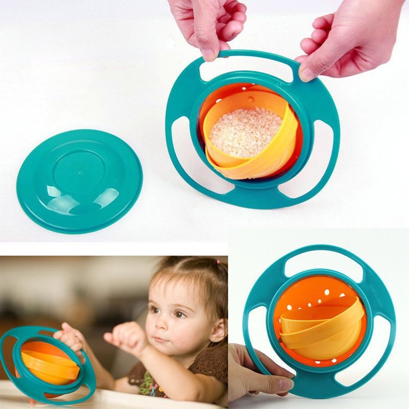ZTL Gyro Bowl 360 Dgree Rotation Spill Resistant Gyroscopic Bowl