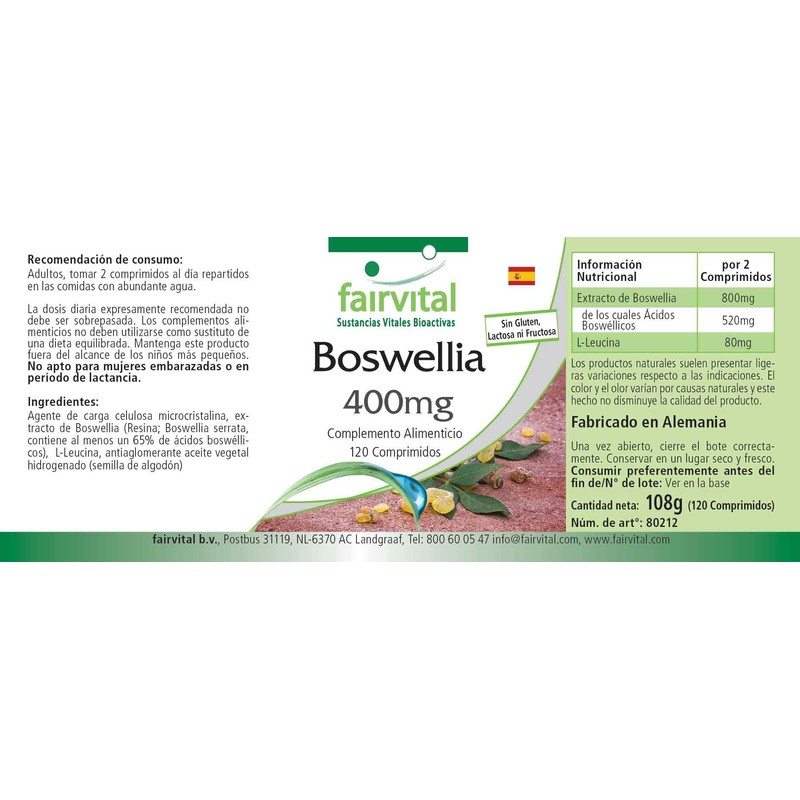 Fairvital Frankincense Tablets - Boswellia Serrata Extract 400 mg -