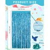 MEDIHOOL 4 Pack Wavy Blue Foil Fringe Curtain, 3.3 x