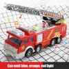 Mini Simulation Aerial Ladder Truck Model Vehicle Fire Fighting Car