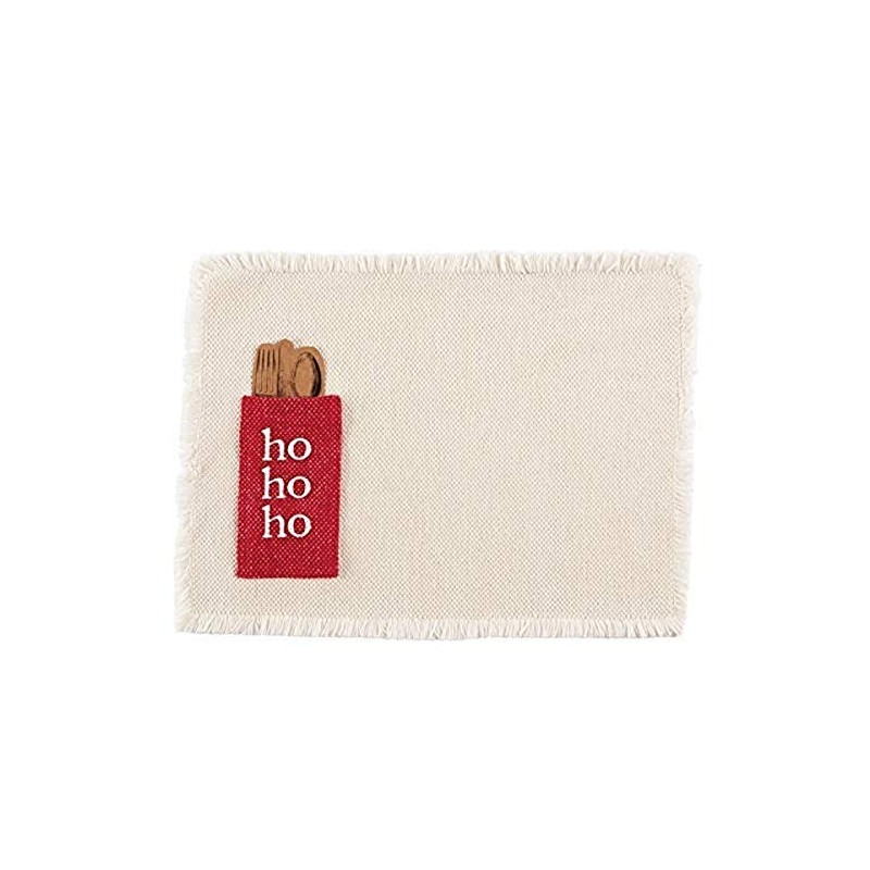 Mud Pie Holiday Dhurrie Cotton Place Mat (White)