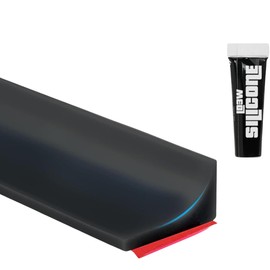 LD3W Shower Door Seal, Silicone Shower Seal for Glass Wall, Easy-to-Install Adhesive Door Frame Strip, Weather Stripping for Sliding Doors, Threshold Water Dam (Black, 67 Inch)