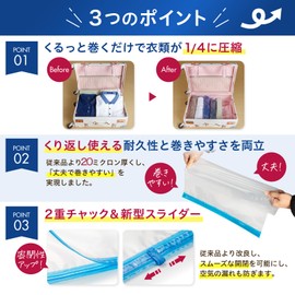 Compression Bag, Travel, Clothes Compression Bag, 2025 Version, 5 Times Longer, Convenient Goods, Vacuum, Business Trips, Family Trips, School Trips, Travel Compression Bags (M5 / Large, 2 XL)