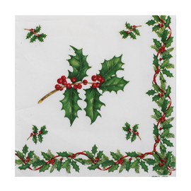Holly Berries Napkins Christmas Napkins Table Decoration Xmas Tableware Decor Novelty Napkins - 20pack