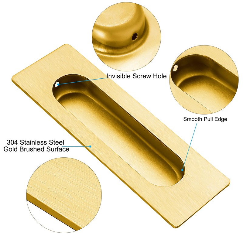 Malimali 4.72 Inch Recessed Finger Flush Pulls for Kitchen Cabinet,