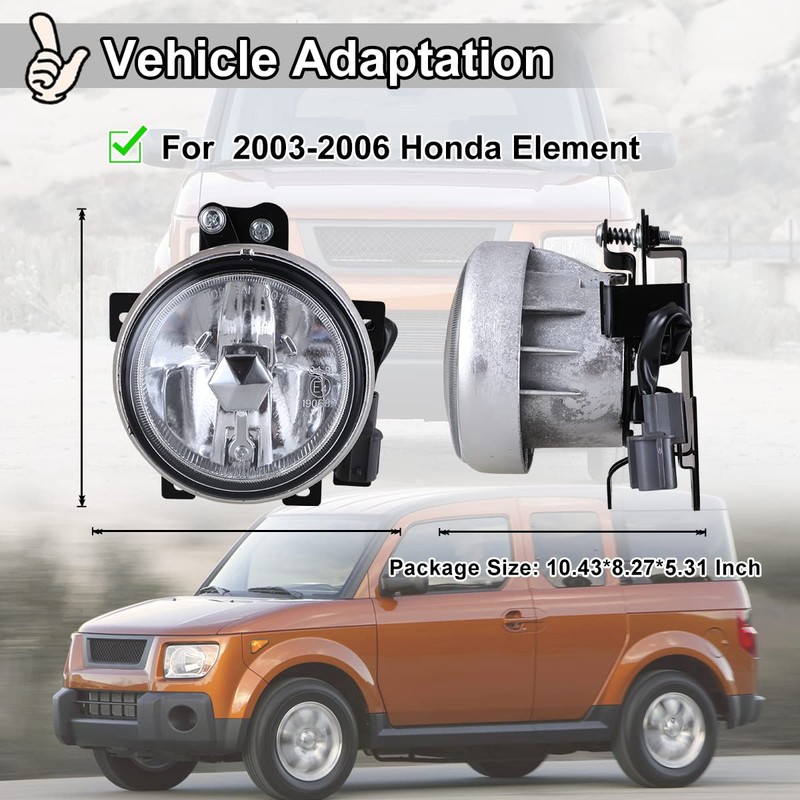 Nixon Offroad Fog Light Fit for 2003-2006 Honda Element, 2