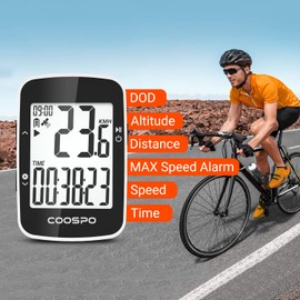 COOSPO Bike Computer Wireless,Cycling GPS Units Computer with IPX7,Bicycle Speedometer Odometer with 2.3 Inch Auto-Backlight,Bike GPS Tracker with Max Speed Alarm…