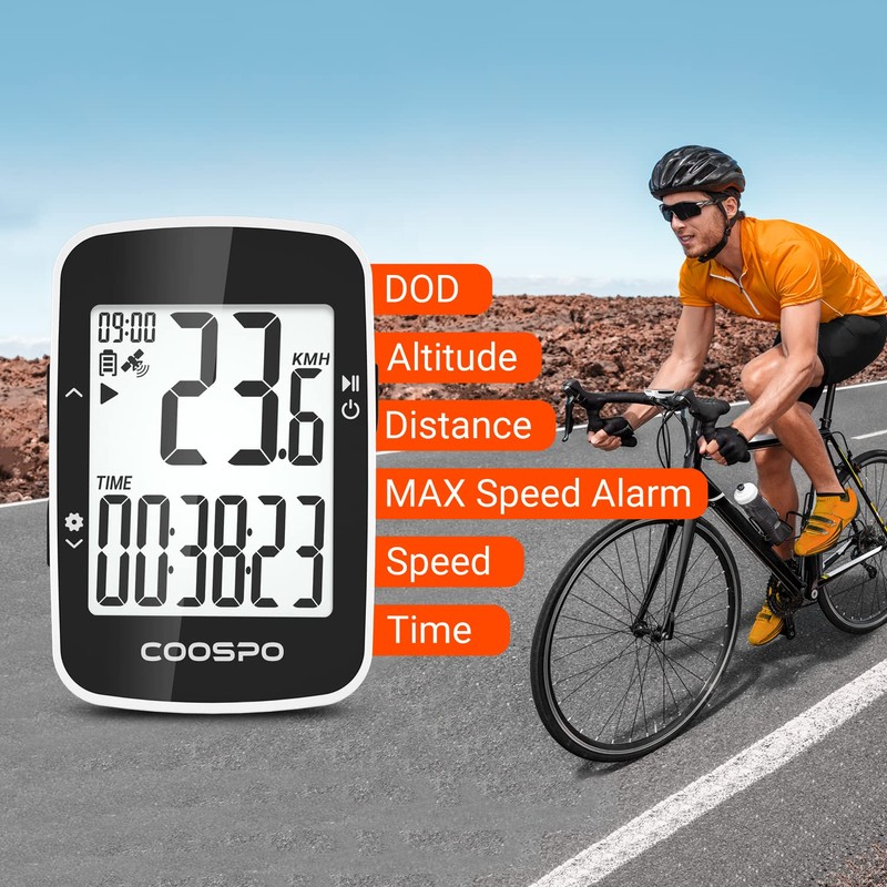 COOSPO Bike Computer Wireless,Cycling GPS Units Computer with IPX7,Bicycle Speedometer