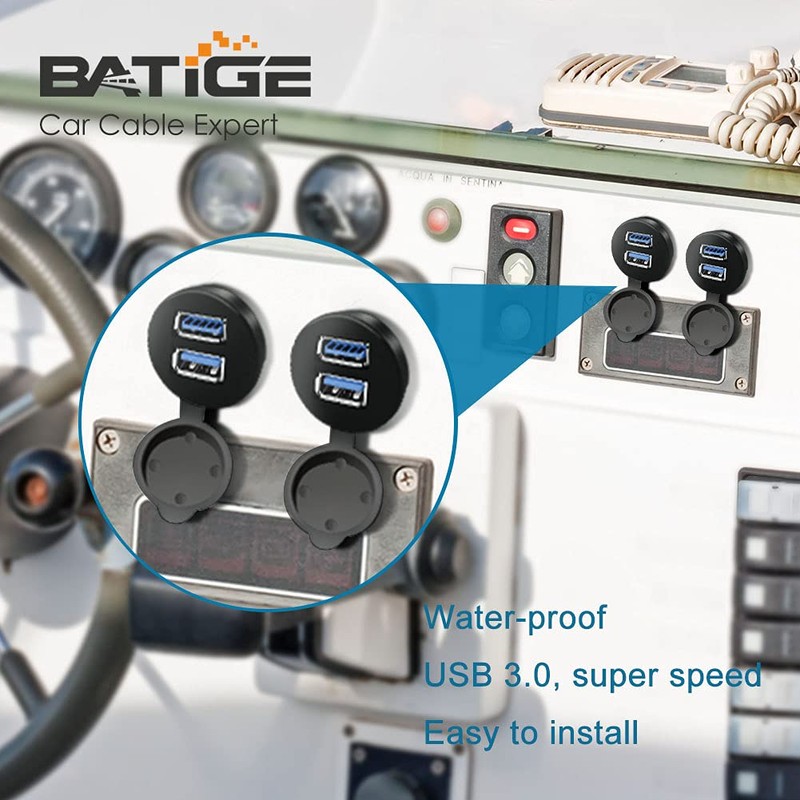 BATIGE 2 Ports Dual USB 3.0 Male to USB 3.0