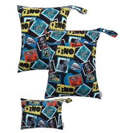 ALVABABY Wet Dry Bags Waterproof Reusable Two Pockets Travel Storage Bag Cosmetic Bag Handbags Wash Bag Beach Pool Daycare Soiled Swimsuits or Wet Clothes SML L-SML09-CA