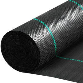 Irenare 3.5oz Driveway Fabric Weed Barrier Landscape Fabric 600lbs Woven PP Geotextile Grass Blocker Fabric Heavy Duty Underlayment French Drain Ground Cloth Cover for Construction (13 x 50 Ft)
