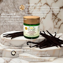 SanRe Organic Skinfood - Vanilla Sensation - Protective Body Moisturizer for All Skin Types - SPF 30 - 4 oz