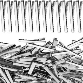 JUYOU 120pcs 2.17 Inch Silver Single Prong Alligator Hair Clips with Teeth, Alligator Hair Clips, Flat Top Metal Hair Clips Hairbow Accessory Crafts(5.5cm)