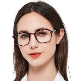 MARE AZZURO Large Square Reading Glasses +3.00 Women Lightweight Readers 1.0 1.25 1.5 1.75 2.0 2.25 2.5 2.75 3.0 3.5 4.0 5.0 6.0 (Leopard, 3.00)