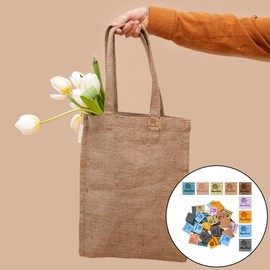 WELANE Leather Labels, 45 PCS Colorful PU Leather Embossed Handmade Tags with Holes for DIY Crafts, Sewing Jeans, Bag, Shoes, Hat (25mm/1in)