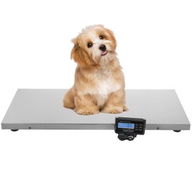 PIAOCAIYIN Livestock Scale, Dog Scale for Large Dogs, 660lb Digital Animal Weight Machine, Stainless Steel Weigh Livestock, Heavy Duty Dog/Goat/Rabbit/Pet Platform Scale (40.6x20.9in)