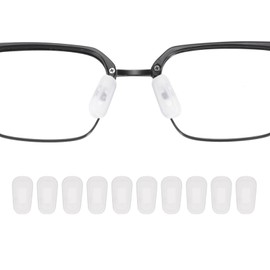 HARFINGTON 5 Pairs Eyeglass Nose Pads 3mm Thickness Silicone Anti-Slip Glasses Nose Grips Slip-on Glasses Nose Pads for Plastic Frames Glasses Sunglasses, White