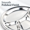 4-Grid Stainless Steel Serving Plate 32cm – Polished Divided Dinner