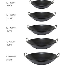 TrueCraftware- 24-inch Steel Curved Rim Wok- Stir Fry Pan for Chinese Japanese and Cantonese Cuisine Stir Fry Pans Traditional Woks Grilling Frying Steaming Made in Taiwan