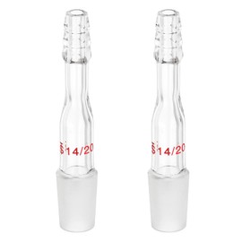 PATIKIL Glass Distillation Adapter, 2 Pcs 14/20 Borosilicate Glass Outer Joint Part for Laboratory Distillation Equipment Supply, 8mm / 0.31"