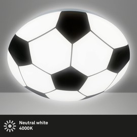 BRILONER - LED Ceiling Light with Football Motif, Neutral White Light Colour, 12 Watt, 1300 Lumens, LED Lamp, Ceiling Light, Living Room Lamp, Bedroom Lamp, Children's Room Lamp, 27.5 x 6.5 cm,