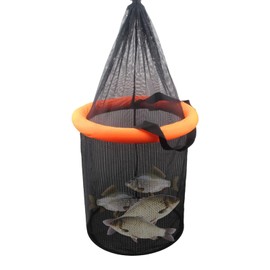 Fish Basket | Foldable Crayfish Storage Cage - Portable Floating Mesh Basket with Drawstring for Crayfish Catfish Lures Storage Fly Fishing