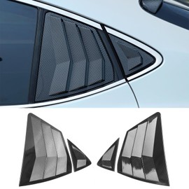 IKON MOTORSPORTS Side Window Louver, Compatible with 2025-2026 Toyota Camry XV80 9th Gen LE XLE SE XSE, IKON Style ABS Plastic Carbon Fiber Paint Rear Air Vent Scoop Shades Cover Blinds Trim 4PCS