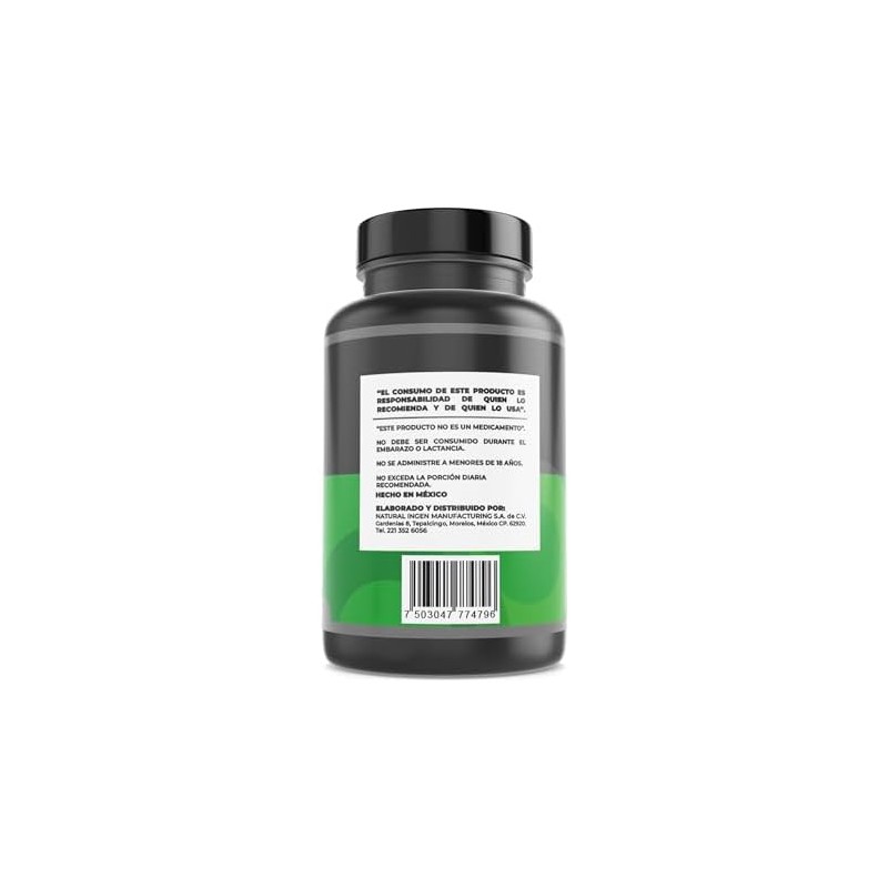 Citrato de Magnesio 800mg Origen Natural 240 Cápsulas Suplemento Alimenticio