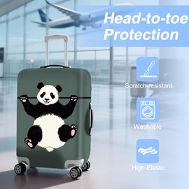 ANNA QUEEN Panda Travel Luggage Cover Suitcase Protector Suitcase Anti-Scratch,Stretchable Fit for 18-32Inch Luggage,Travel Bag Cover Washable Durable Polyester with Elastic Hem with Zipper Closure