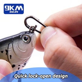 9KM DWLIFE Fishing Snaps Clips Stainless Steel Lures Connectors Fishing Oval Split Rings Swivel Snap 50pcs 0#