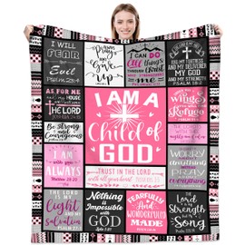 Shellspace Christian Gifts for Women, Inspirational Religious Birthday Gifts for Women, Sister, Friend, Mom - Catholic Spiritual & Baptism Confirmation Gifts for Girls, Soft Throw Blankets 60"X50"