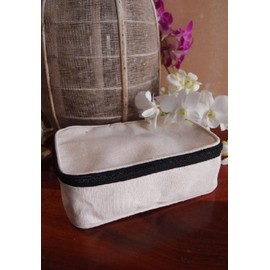 White Canvas Zippered Cosmetic Makeup Bags Travel Organizer Toiletry Dopp Kits (12, Size 5: 8"W x 5.25"x 3")