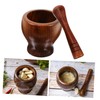 SHOWERORO 1set Wooden Garlic Pestle and Grinding Bowl Manual Crushing
