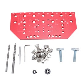 Aluminum Alloy Shelf Pin Jig and Hinge Jig Set, 2 in 1 Design, Accurate Drilling, Ideal for Cabinets, Drawers, Doors, Home and Professional Use, and Wear Resistant, with