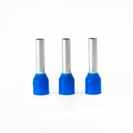 100 Stück ERKO Aderendhülsen, Aderquerschnitt 2,5 mm2 Länge 8 mm professionelle Kabelschuhe aus galvanisch verzinktem Kupfer mit Polyamidisolierung, Kabel Steckverbinder für Elektriker