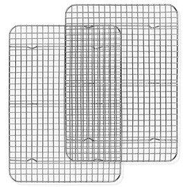 P&P CHEF Baking Racks for Cooking, 2-Pack 16.6 Inch Cooling Rack, Stainless Steel Grid Rack Cooling Rack for Even Cook, Oven & Dishwasher Safe, Fit in Half Sheet Pan