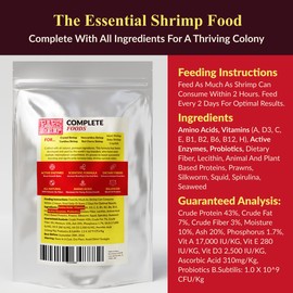 Professional Shrimp Food, All Natural Premium Ingredients, High Protein, Rich in Vitamins for Crystal Shrimp, Caridina, Neocaridina, Ornamental, Taiwan Breeder Foods Formula (50g)