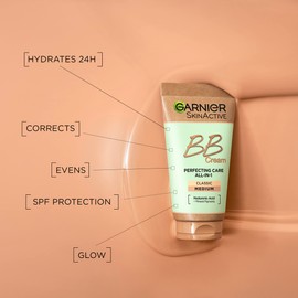 NEW & IMPROVED Garnier SkinActive Classic Perfecting All-in-1 BB Cream, Shade Classic Medium, Tinted Moisturiser SPF 15, Brightens and Evens Skin, With Hyaluronic Acid, Aloe & Mineral Pigments, 50 ml