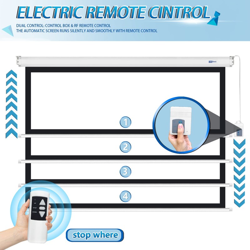LopBast Screen 100" Motorized Projector Screen - Indoor and Outdoor
