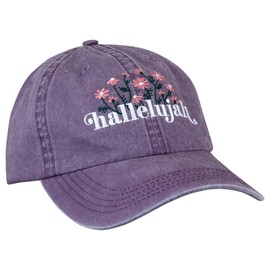 Kerusso Grace & Truth - Hallelujah - Flowers - One Size Fits Most Purple/Pink Cotton Baseball Hat Cap for Outdoor Activities