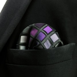 S&W SHLAX&WING Mens Checked Pocket Squares for Big & Tall Prom Parties, Dh2