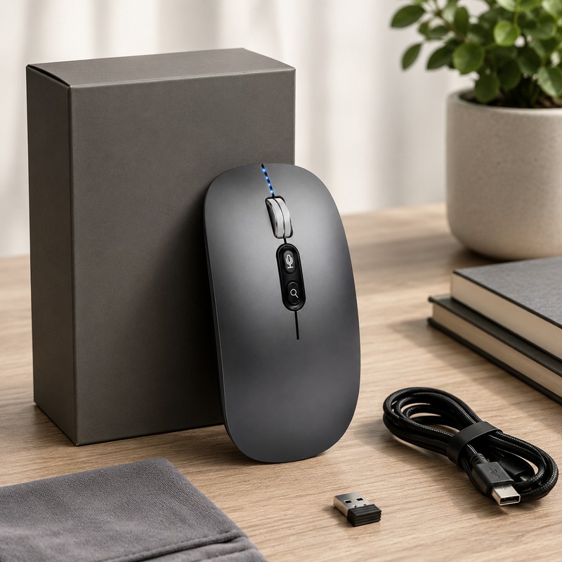 AI Voice Typing Wireless Mouse – Multi-Mode Silent Mouse with